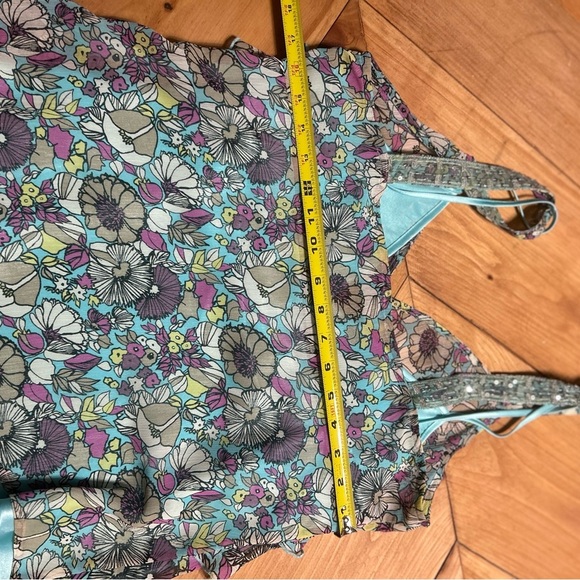 Nicole by Nicole Miller Floral Ruffle V-Neck Camisole - Multicolor - Picture 7 of 16